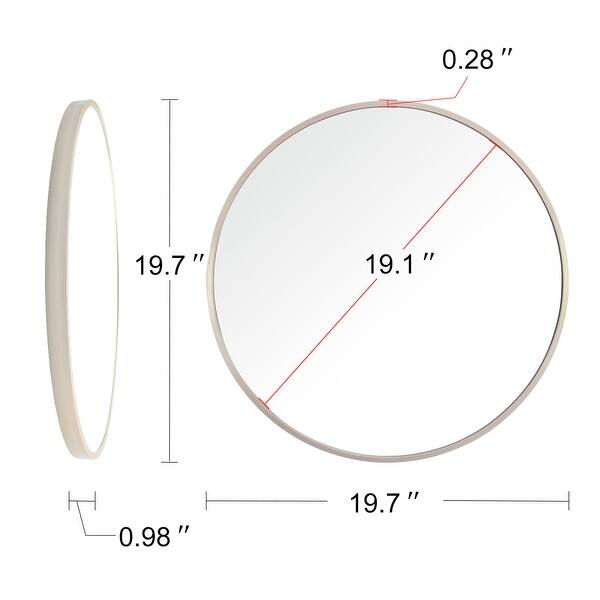 20 Inch Round Mirror Metal Framed Mirror Circle Wall-Mounted Mirror ...