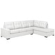 preview thumbnail 5 of 45, Liam Top Grain Leather Tufted Sectional Chaise Sofa White - Right Facing