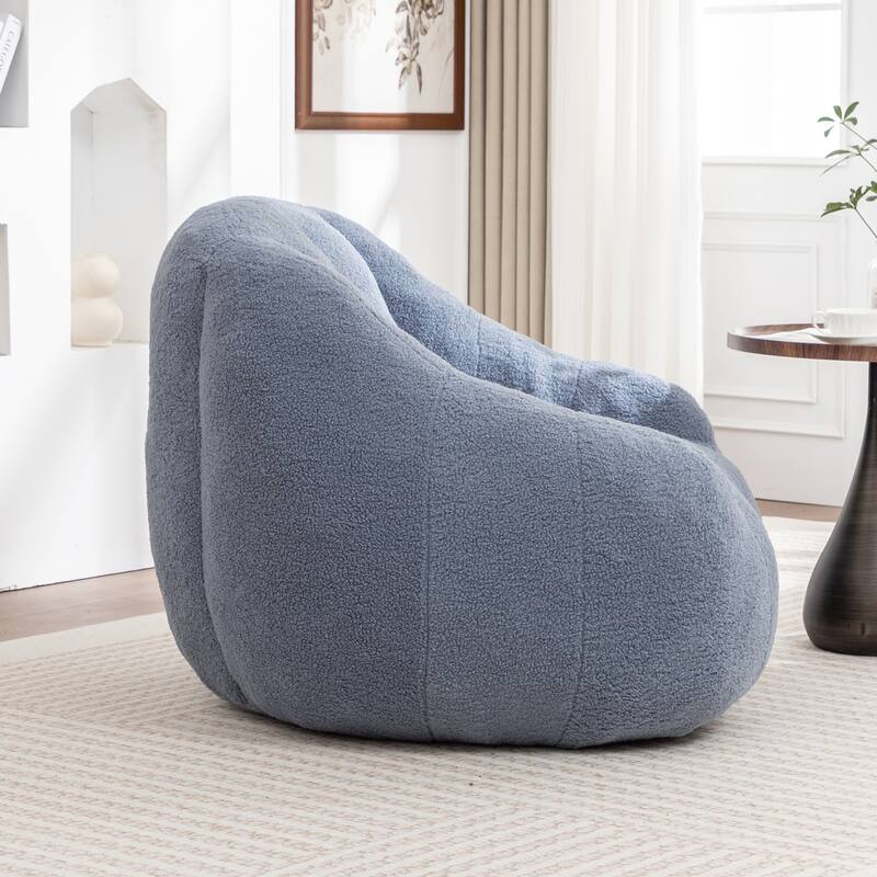Fluffy Bean Bag Lazy Sofa Chair with Tufted Soft Stuffed Filling & Memory Foam
