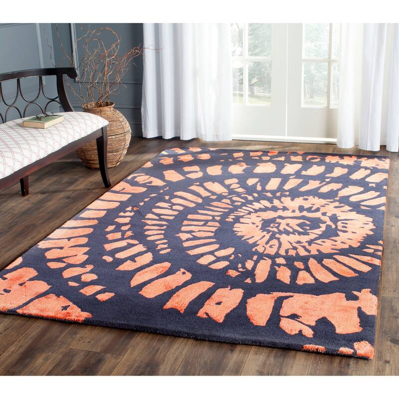 SAFAVIEH Handmade Capri Jica Modern Wool Rug - 5' x 8' - Steel/Blue