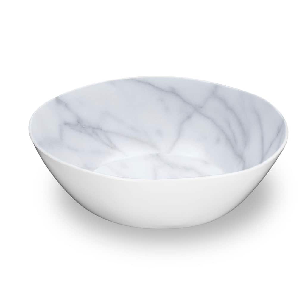 Abode Homewares Carrara Marble Melamine Serving Bowl - White - 12"