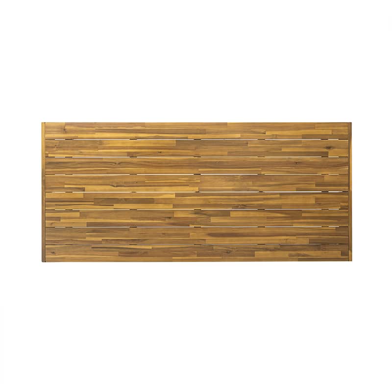 Harper Outdoor Modern Industrial Acacia Wood Dining Table by Christopher Knight Home