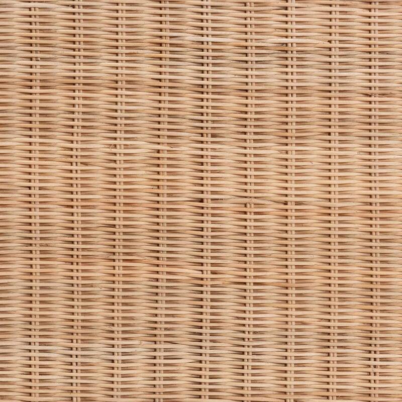 Oxford Braided Natural Rattan End Table with Shelf - Boho Table with Loop Detailing, Coastal Style for Living Room or Bedroom