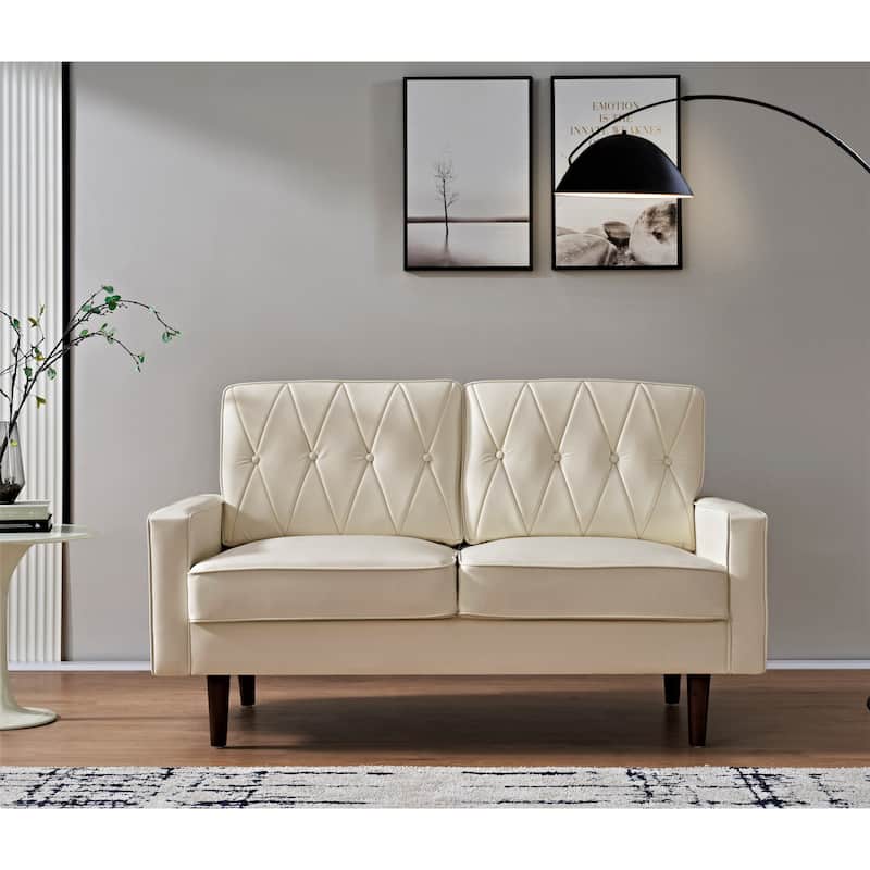 Acire Faux Leather Cushion Back 2PCS Living Room Set