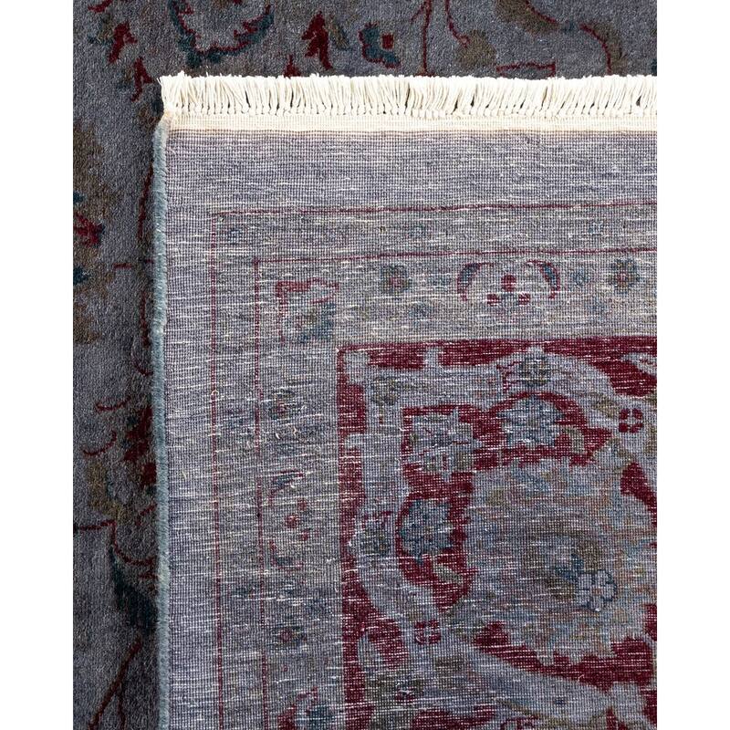 Overton Hand Knotted Wool Vintage Inspired Modern Contemporary Overdyed Gray Area Rug - 8' 3" x 10' 0"