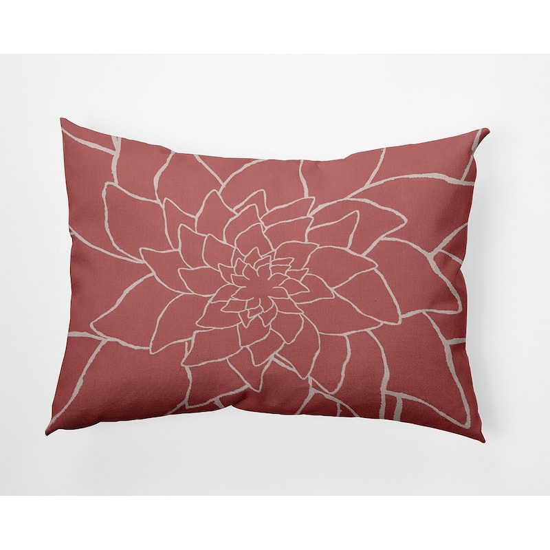 Flower Outline Indoor/Outdoor Throw Pillow - Bright Mauve - 14" x 20"