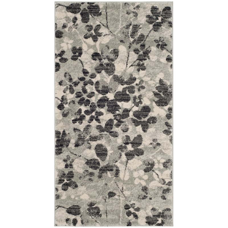 SAFAVIEH Evoke Floral Amale Area Rug - 2'2" x 4' - Grey/Black