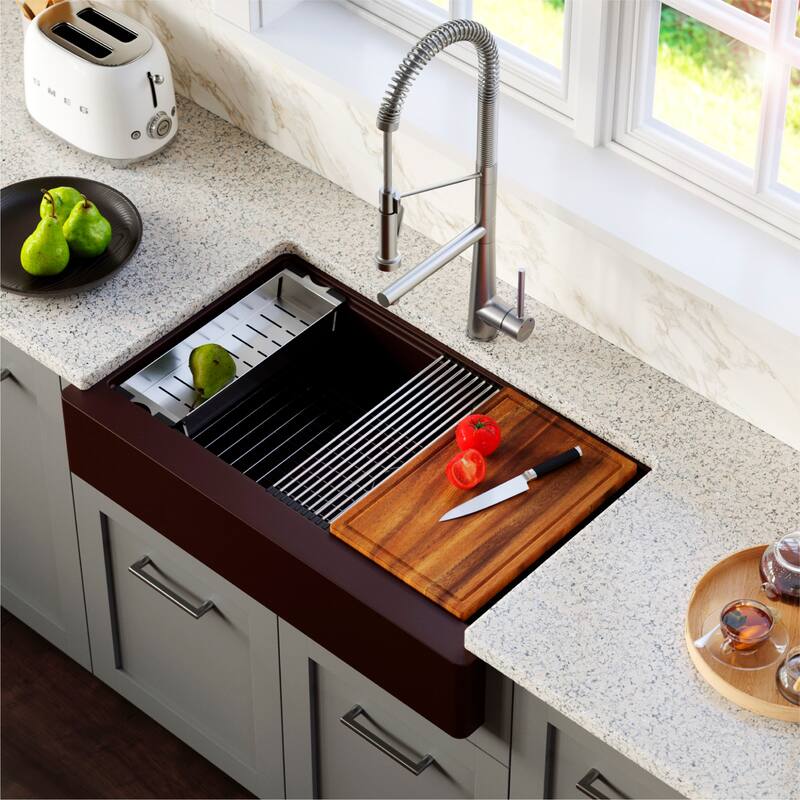 Karran USA QARWS-740 Quartz QARWS Series 34" Farmhouse Single Basin