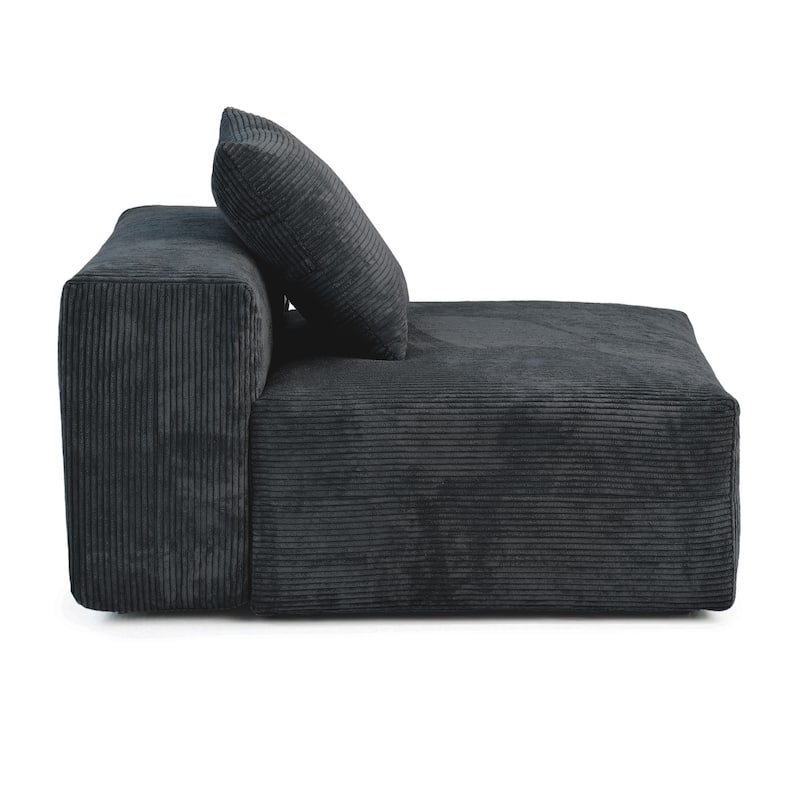180'' Leathaire Upholstered Sofa Modular Sectional Sofa with Ottoman