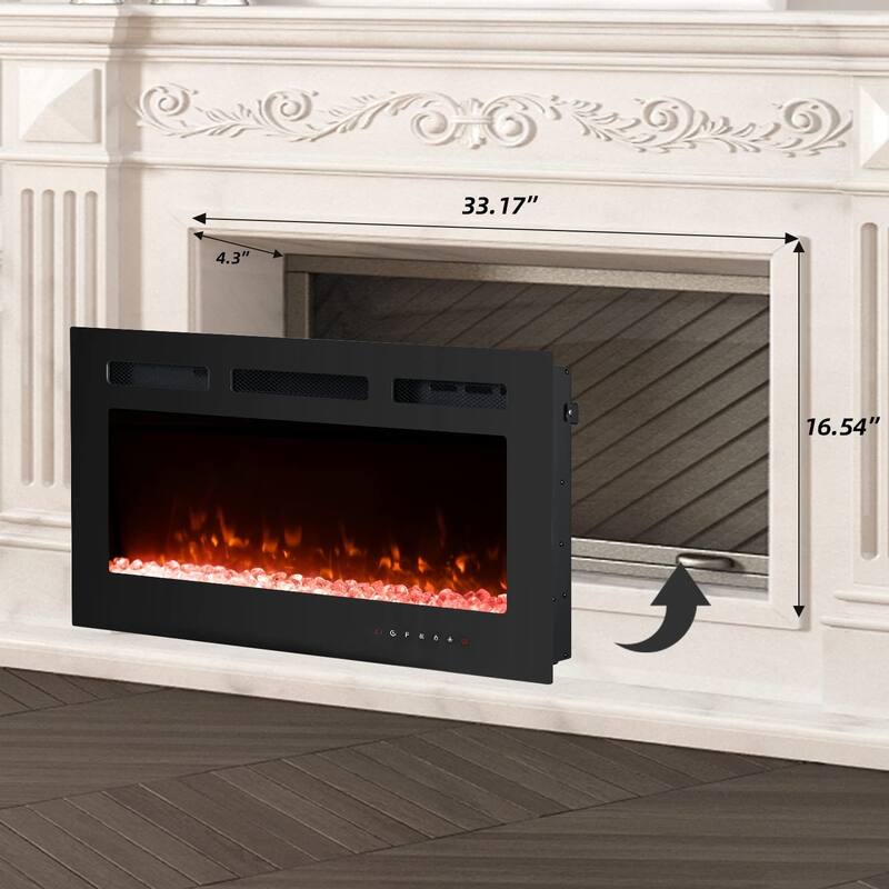 Electric Fireplace 12 Flame Color Wall Mounted