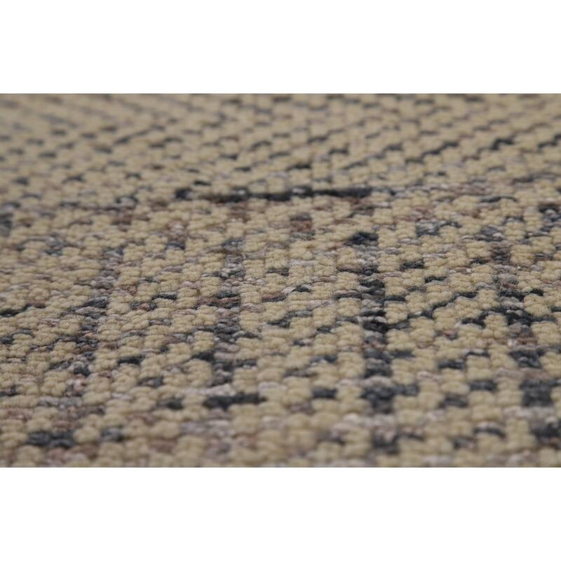 Beige Moroccan Area Rug Hand-Knotted Oriental Wool Carpet - 4'11" x 7'10"