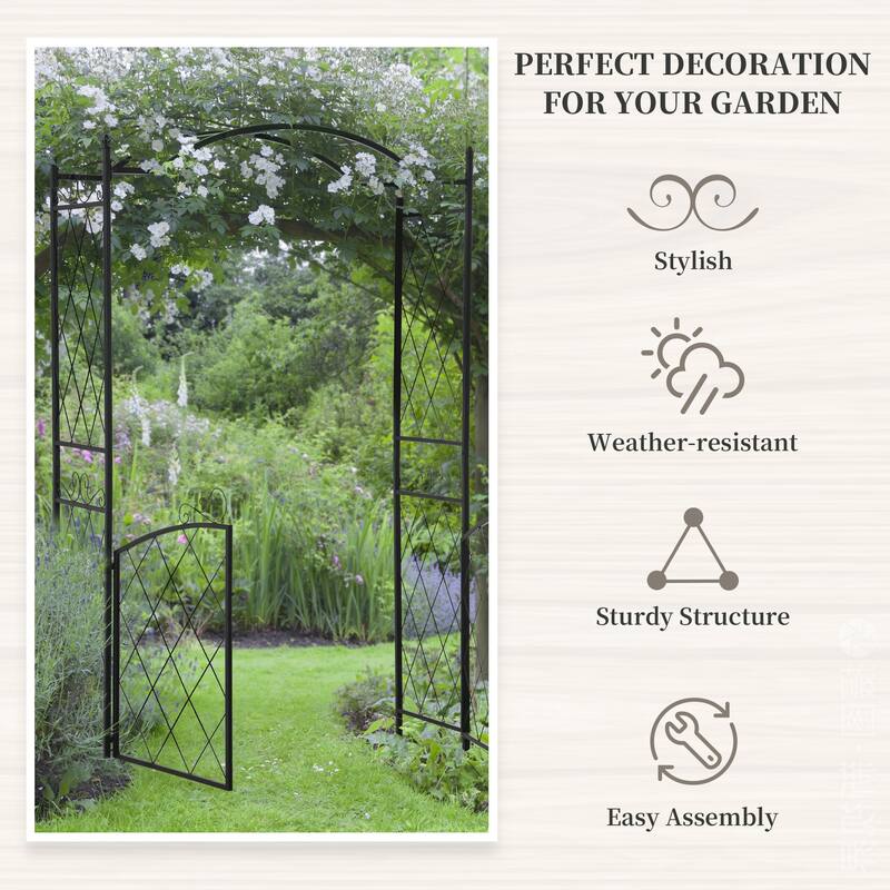 Outsunny 85" Garden Arch Arbor