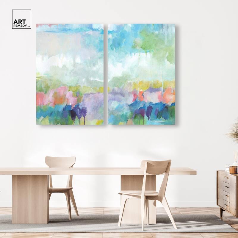 Harmonic Greens Canvas Set of 2 by Art Remedy, Gallery Wrapped