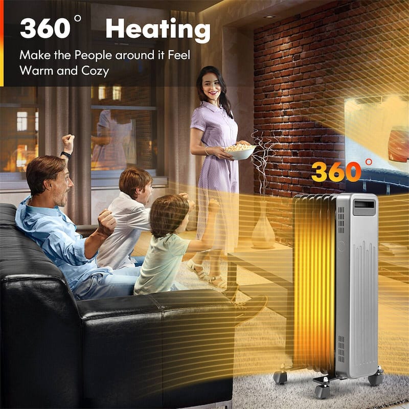 1500W Portable Oil Filled Radiator Heater for Home and Office