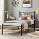 preview thumbnail 7 of 19, VECELO Industrial Kids Bed Frame with Wood Headboard,Twin Size Bed Set of 2