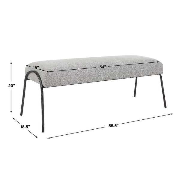 Uttermost Jacobsen Modern Gray Bench - 56"W X 20"H X 19"D
