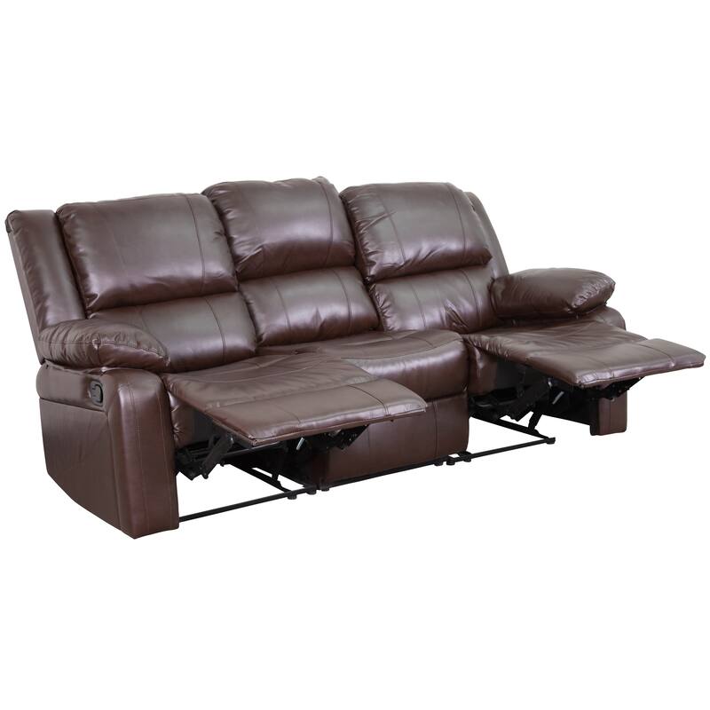 LeatherSoft Sofa with Two Built-In Recliners - 77"W x 35" - 64"D x 38"H
