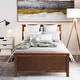 preview thumbnail 1 of 7, Enhance Bedroom Elegance with a Classic Wood Platform Bed - Wood Slat Support, Walnut Walnut - Twin