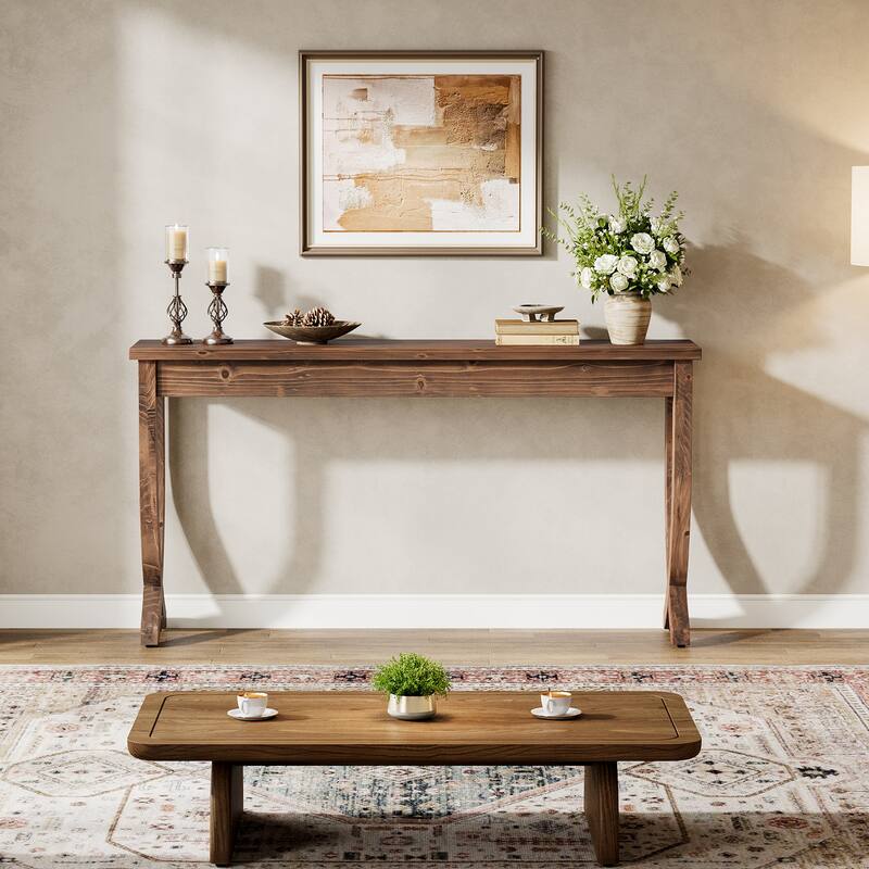 Solid Wood Console Table, Entryway Sofa Table, Living Room Hallway Entrance Foyer Accent Side Table