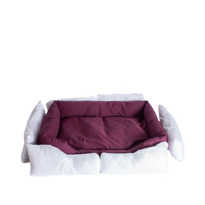 Bolstered Dog Bed, Burgundy