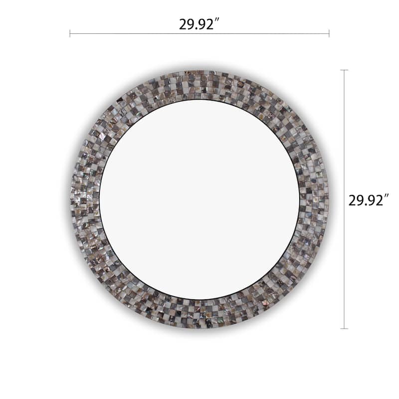 Mosaic Seashell Wall Mounted Accent Mirror - 29.72 x 29.72