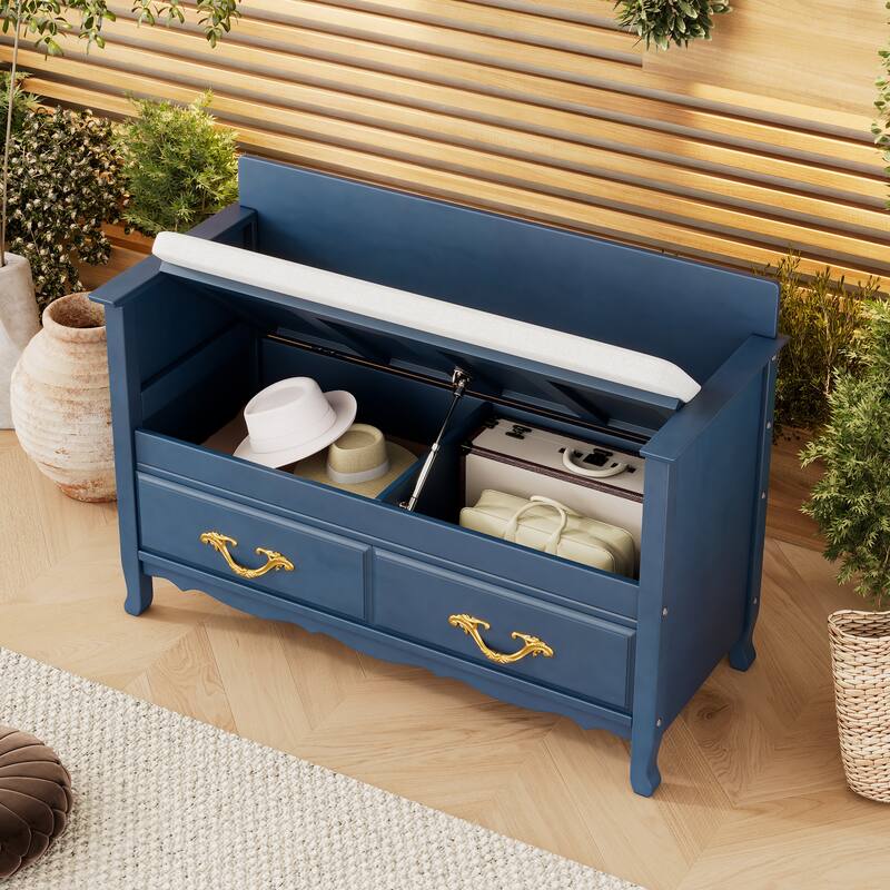 Shoe Bench with Removable Cushion