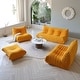 preview thumbnail 1 of 43, Teddy Fabric Lazy Sofa Sets for Bedroom Living Room,Comfortable Bean Bag Chair Floor Couch Yellow