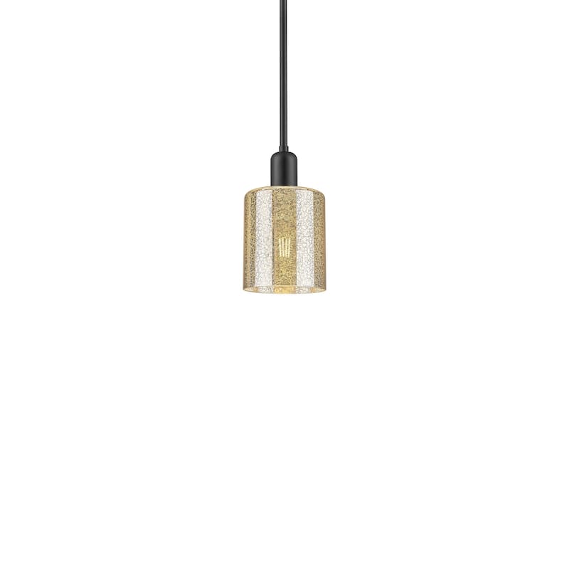 Innovations Lighting 716-1S-10-5 Cobbleskill Pendant Cobbleskill 5" - Matte Black / Mercury