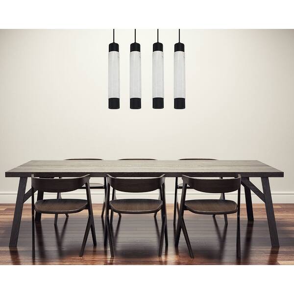 Avenue Lighting Cicada white and black marbled aluminum pendant. 3