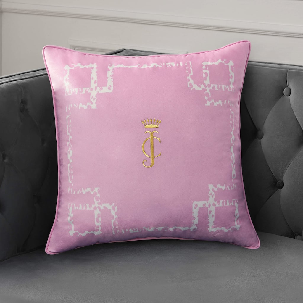 Juicy Couture Velvet Lattice Pillow 20" x 20", Black
