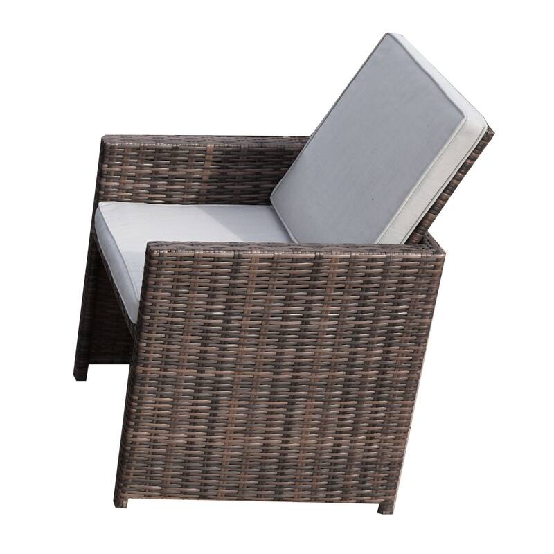 11-Piece Aluminum Wicker Outdoor Dining Set with Cushions and Tempered Glass Tabletop