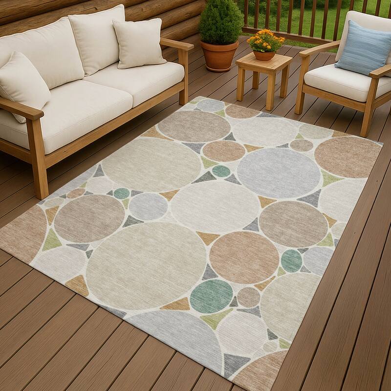 Machine Washable Indoor/ Outdoor Contemporary Rowan Chantille Rug