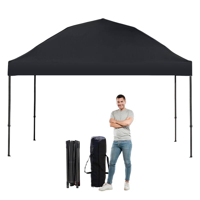 10x10 Pop Up Canopy - Beach Tent with One Push Setup - Easy Outdoor Sun Shade for Events,Parties,Camping With Silver Coated Top