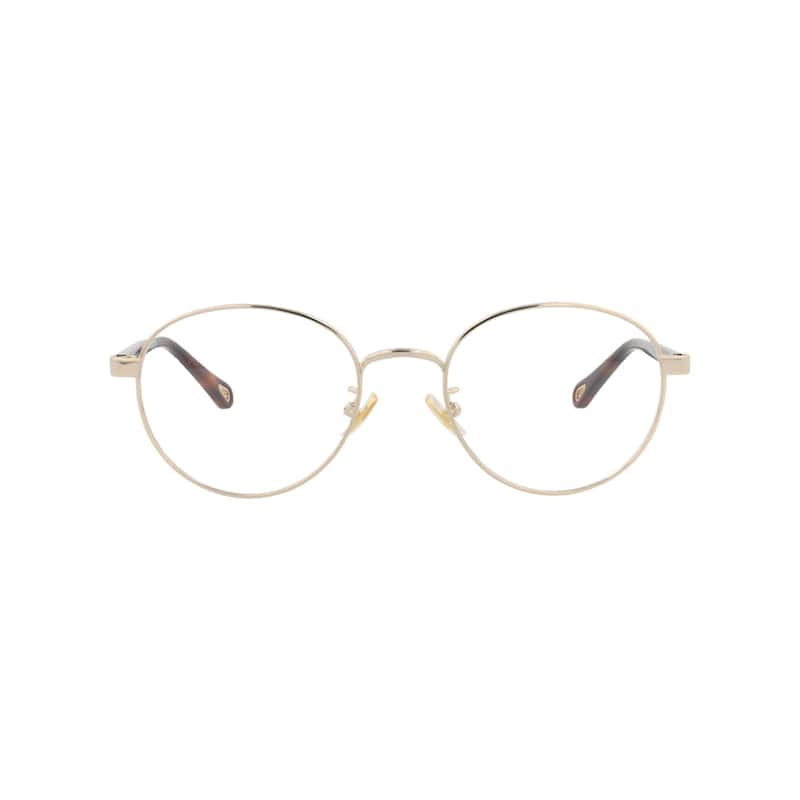 Chloé Round-Frame Metal Optical Frames - Gold Havana Transparent - Gold