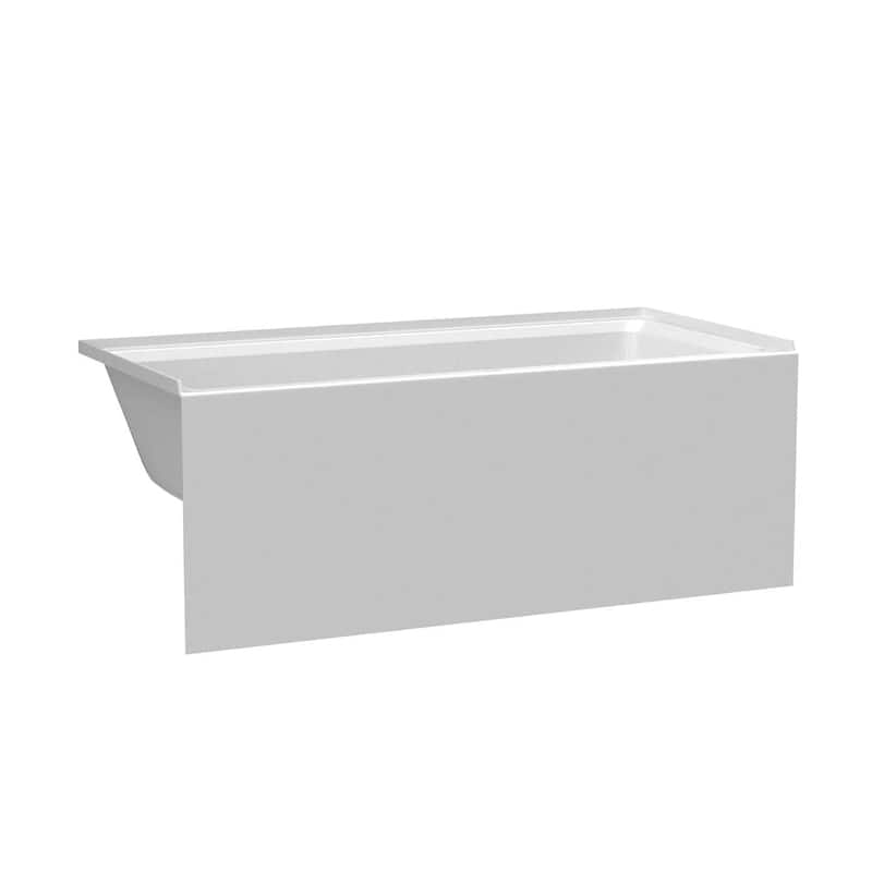 Fine Fixtures Acrylic-Fiberglass Soaking Bathtub, White. Alcove/Apron Front - 72x36 - Left Hand - White
