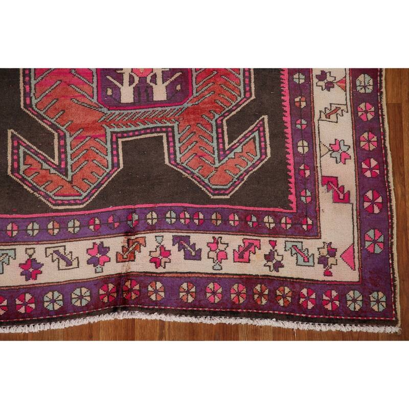 Ardebil Persian Runner Rug Hand-knotted Vintage Wool Carpet - 4'2" x 9'9"