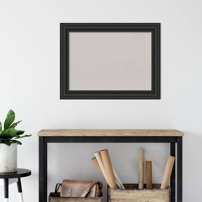 Shipwreck Black Framed Grey Corkboard Bulletin Board