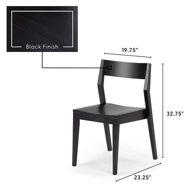 Plank and Beam Modern Solid Wood Dining Chair - Set of 2