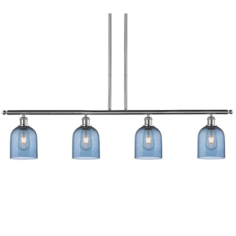 Innovations Lighting 516-4I-10-48 Bella Pendant Bella 4 Light 48" Wide - Polished Chrome / Princess Blue