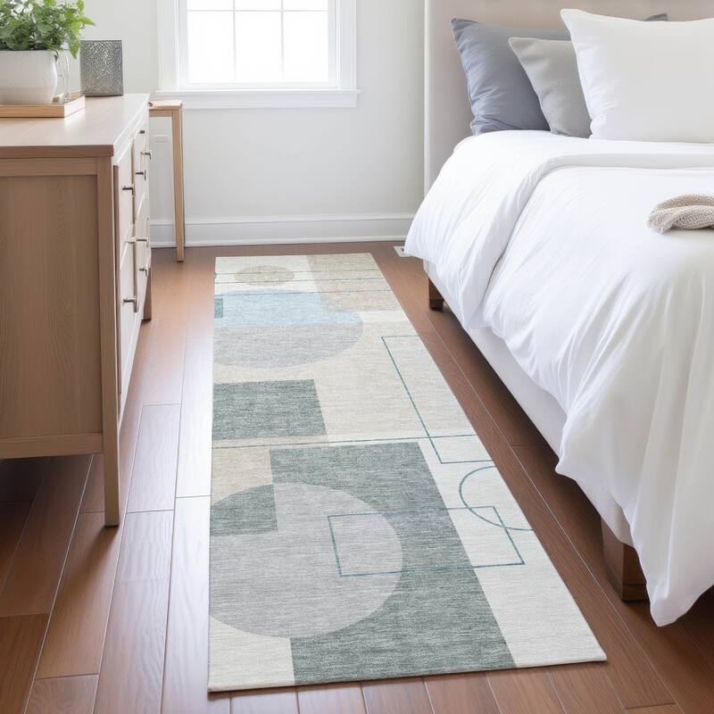 Machine Washable Indoor/ Outdoor Modern Filly Chantille Rug