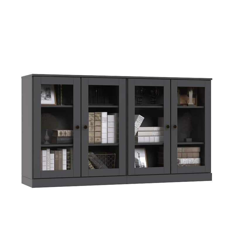 100% Solid Wood Sideboard with Glass or Solid Wood Doors by Palace Imports - 64" x 35.75"