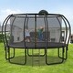 preview thumbnail 1 of 5, 14ft Kids Trampoline with Upgraded Enclosure ArcPole Basketball Board and 10 Ground Stakes