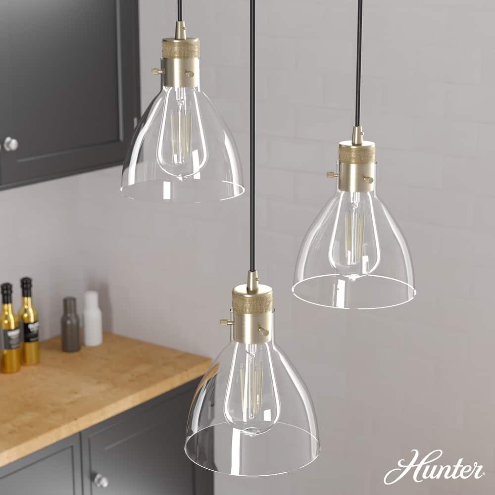 Hunter Van Nuys 3-Light Round Cluster Pendant - Kitchen Island, Dining Room, Entry - Vintage, Contemporary, Industrial