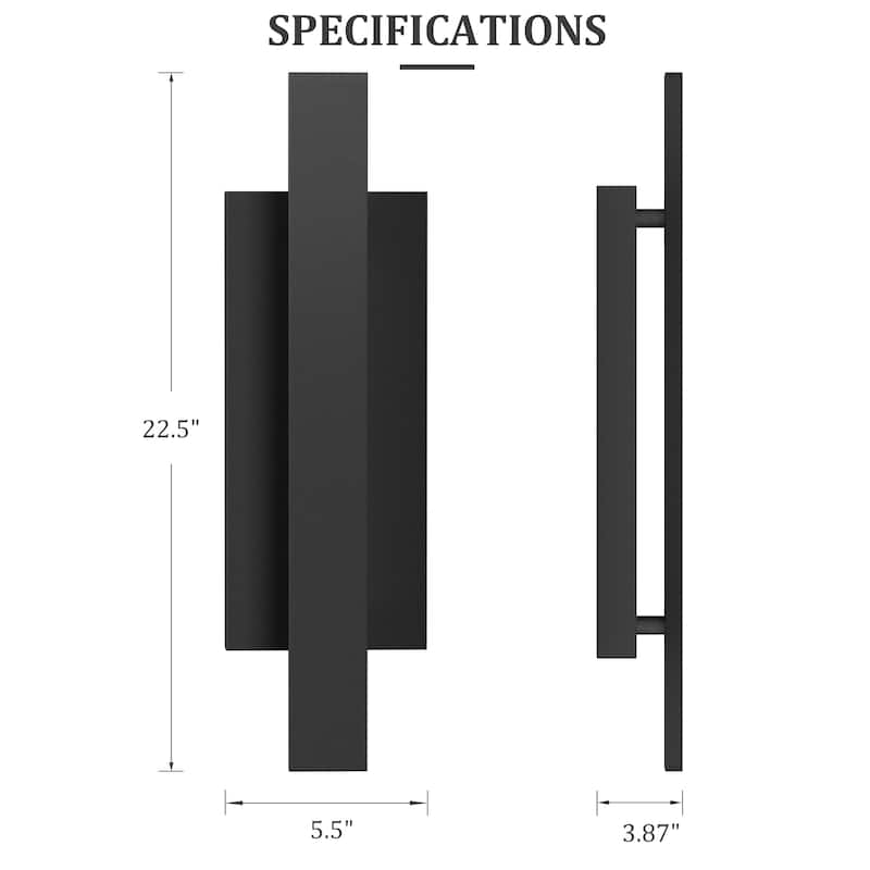 Black Aluminum Integrated LED Outdoor Wall Sconce