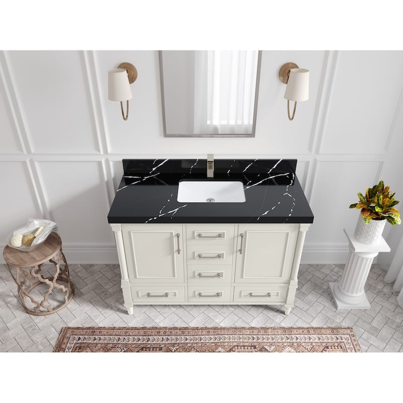 Willow Collections 48 in. W x 22 in. D Aberdeen Single Bowl Sink Bathroom Vanity with Countertop