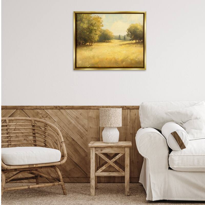 Stupell Calming Countryside Nature Framed Floater Canvas Wall Art Design By Petal Prints Design