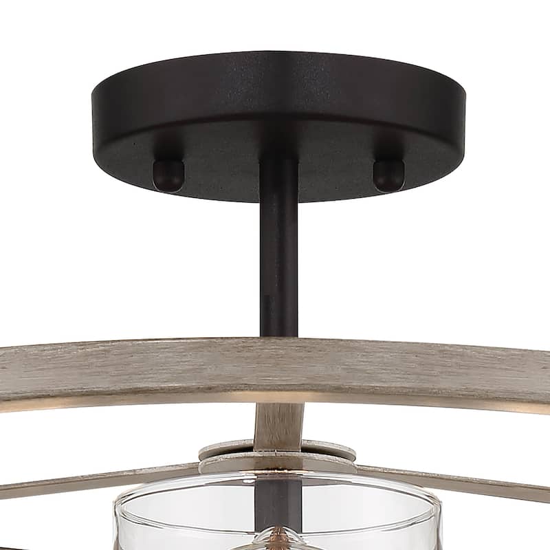 Moulins 3-light Modern Farmhouse Semi-Flush Mount Ceiling Lights with UL Certified - 15''