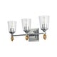 preview thumbnail 2 of 0, Vetiver 3 Light Vanity in Silver with Gold Accents