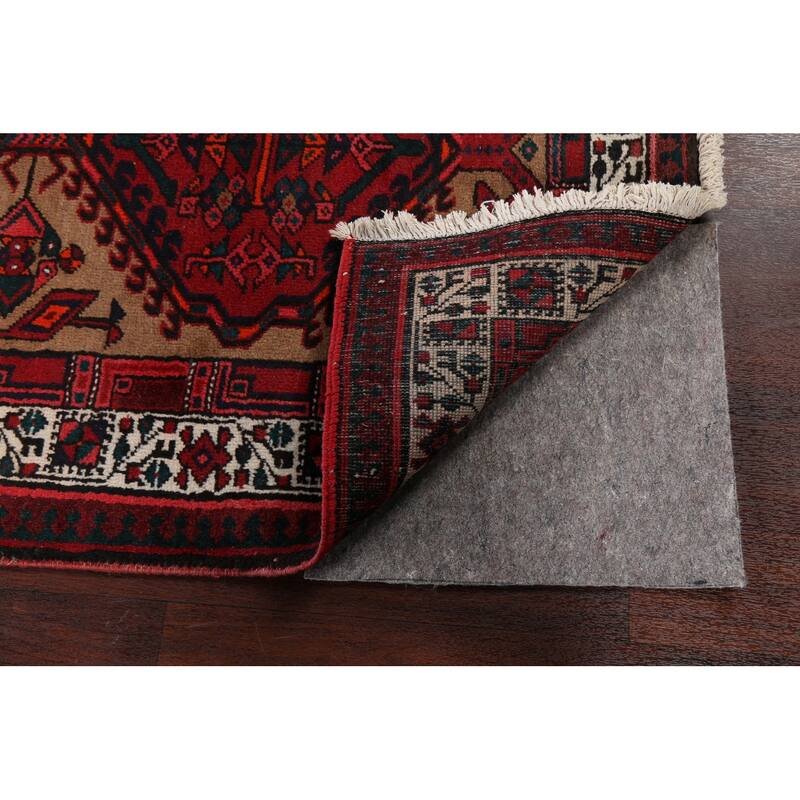 Vintage Vegetable Dye Ardebil Persian Wool Runner Rug Hand-knotted - 3'6" x 11'1"