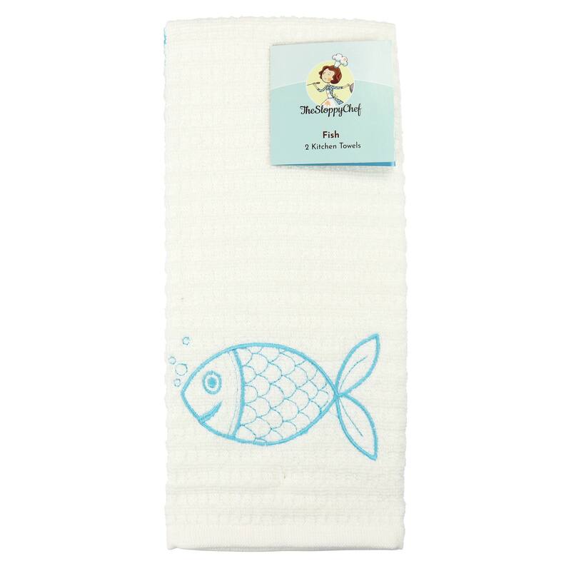 The Sloppy Chef Embroidered 2-Piece Kitchen Towels - 16x26
